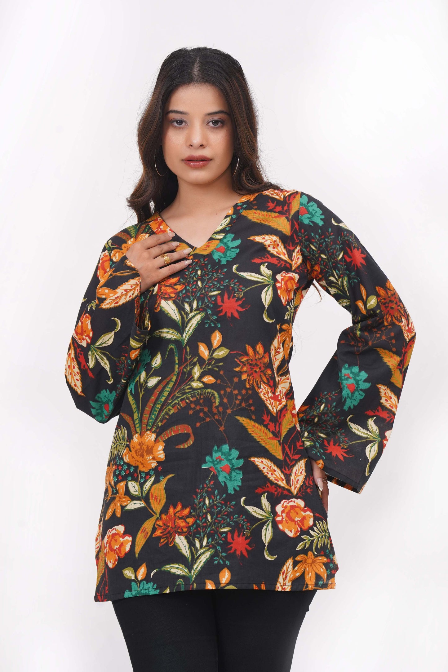Nargis Bell Sleeves Short Kurti