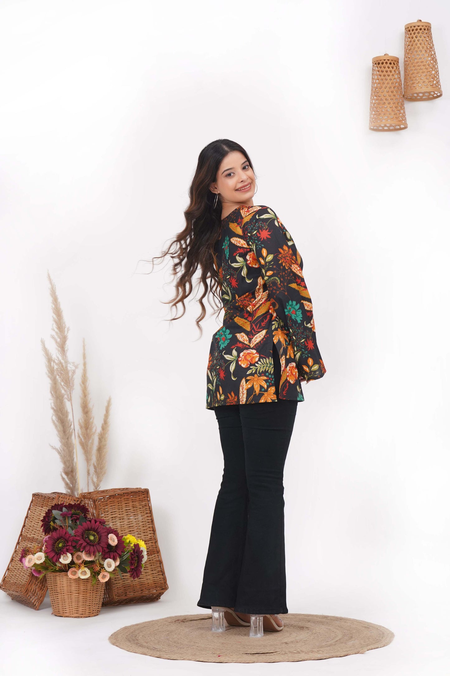 Nargis Bell Sleeves Short Kurti